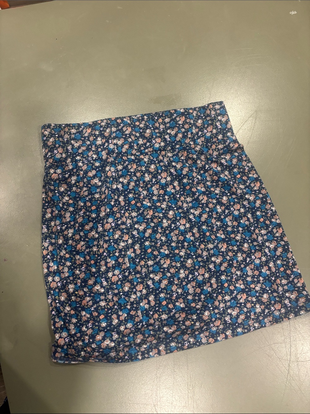B Jewel Navy Floral Mini Skirt with Pink Accents